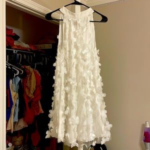 TCEC organza floral appliqué swing dress